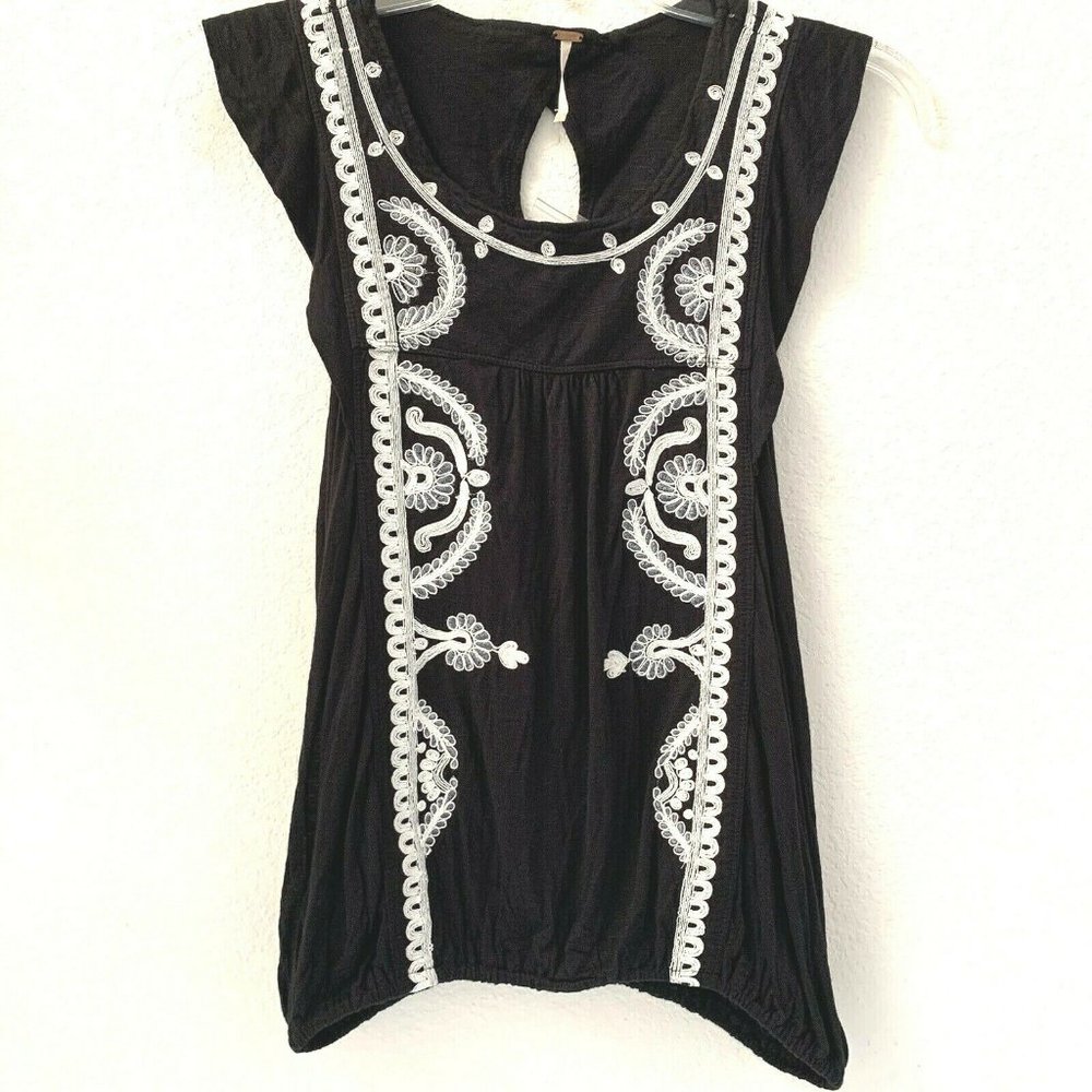 Free People Dos Segundos Top Small - Fiesta Shirt